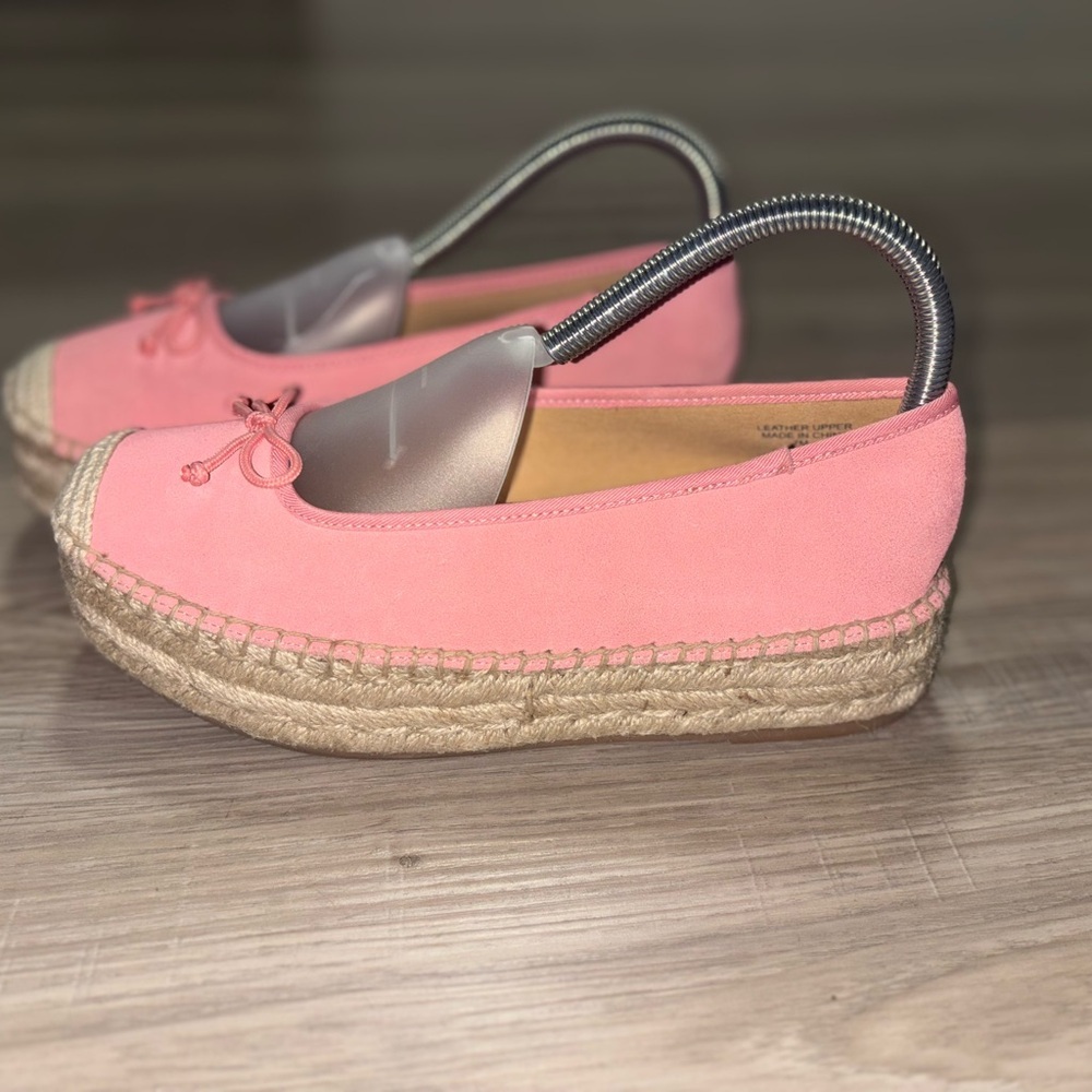 Talbots Quinn Platform Espadrilles‎ New Women Pink Shoes 7 Slip On Suede Bow